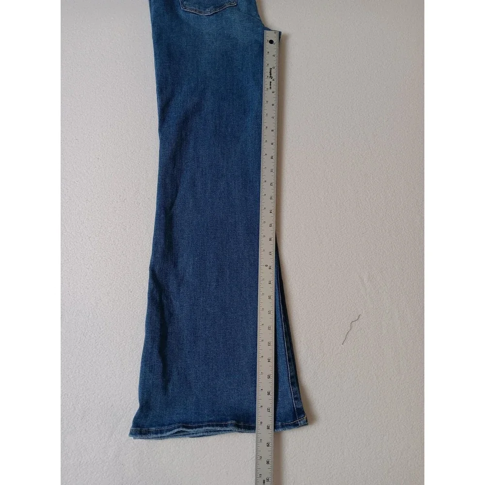American Eagle Outfitters Jeans Womens Petite 4 Blue Flared Medium Wash Stretch